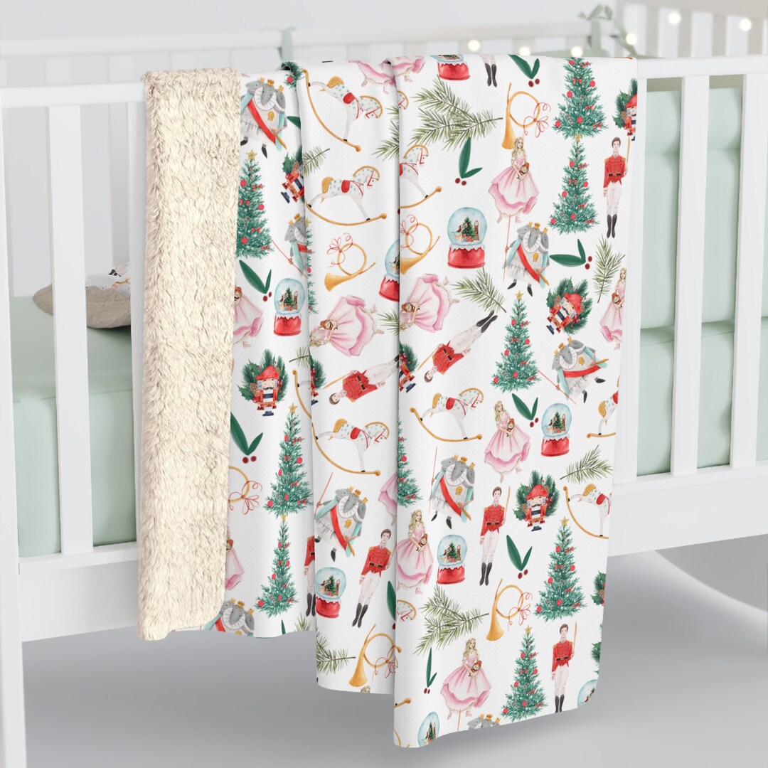 Sherpa Fleece Blanket Nutcracker Fleece Blanket Christmas Etsy