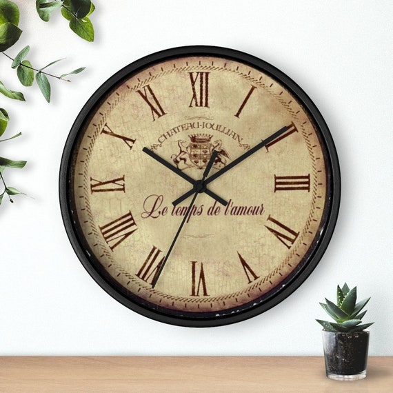 Wall clock french retro style clock french theme vintage Etsy