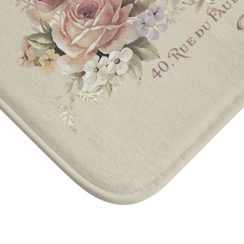 Bath Mat Shabby Chic Bath Mat Bath Mat With Rose Shabby Etsy