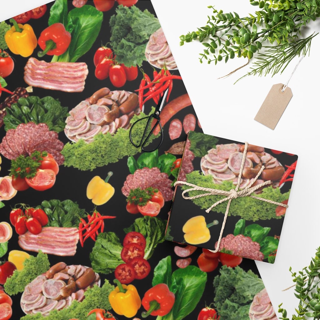 Wrapping Paper Deli Wrapping Paper Deli Meats Gift Wrapping Etsy