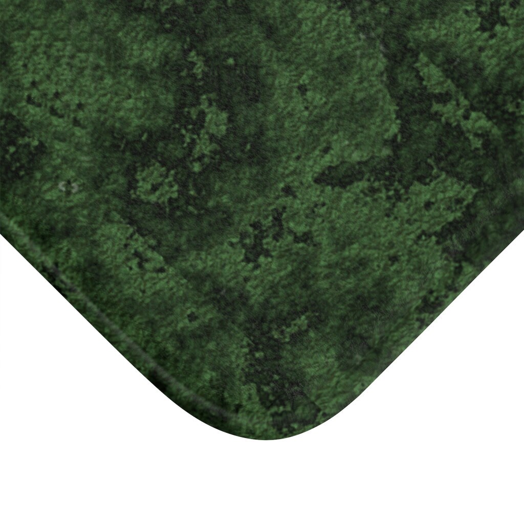 Bath Mat Bath Mat Moss Green Bath Mat With Print Moss Green Etsy