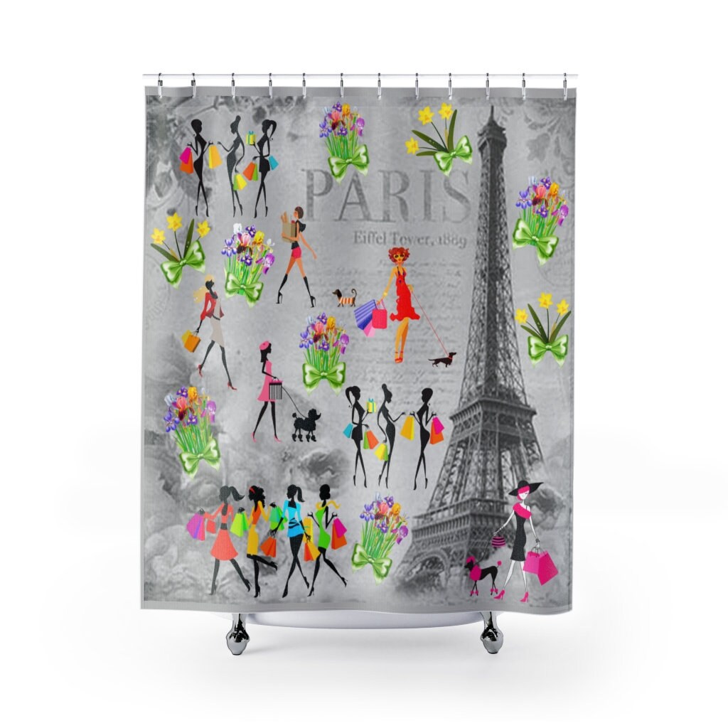 Shower Curtains Paris Shower Curtain Shower Curtain with Etsy