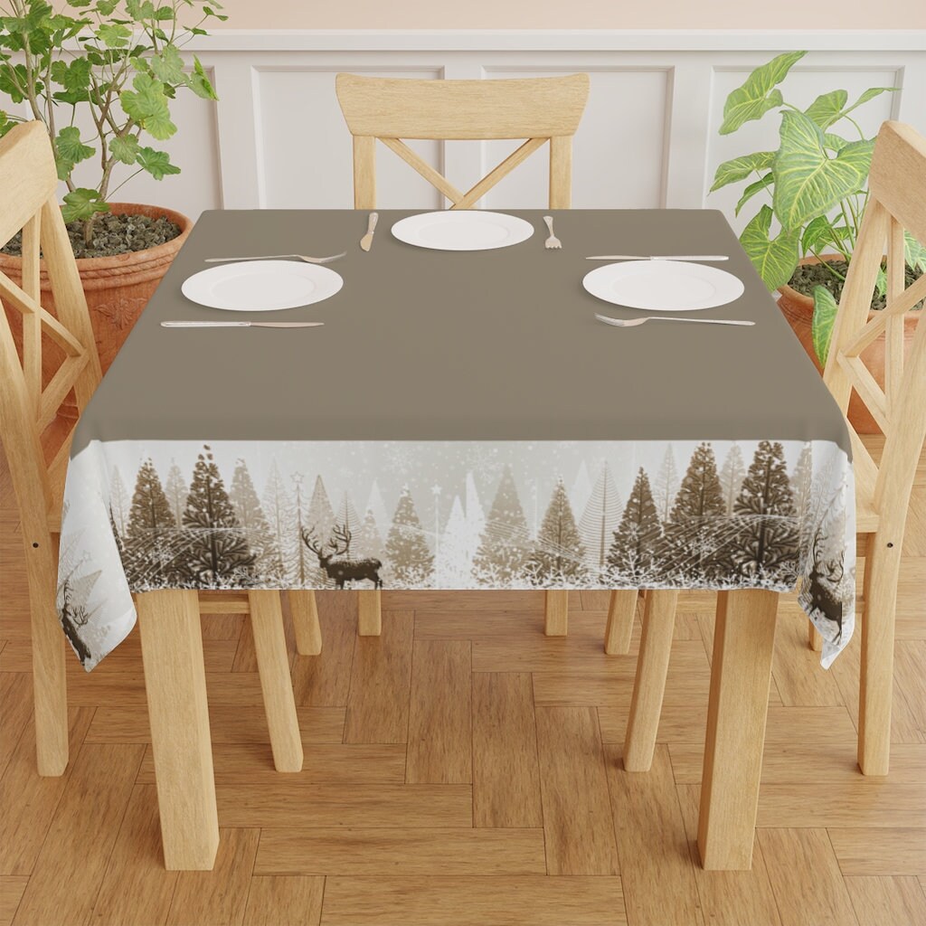 Wood Grain Printed Tablecloth Brown Waterproof And Oilproof 【お買得】