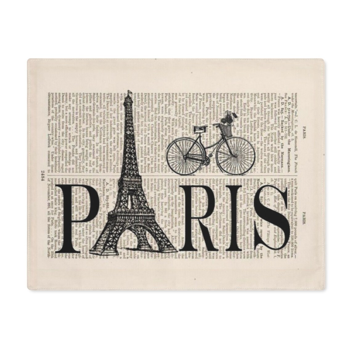 Placemat, Table Decor, French Book Placemat, Paris Theme Table Decor