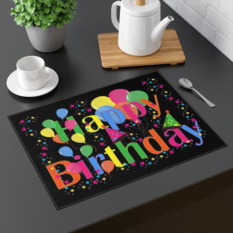 Placemat Happy Birthday Placemat table decor birthday Etsy