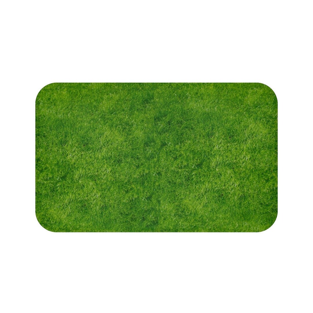 Bath Mat Bath Mat Green Grass Bath Mat With Print Green Etsy