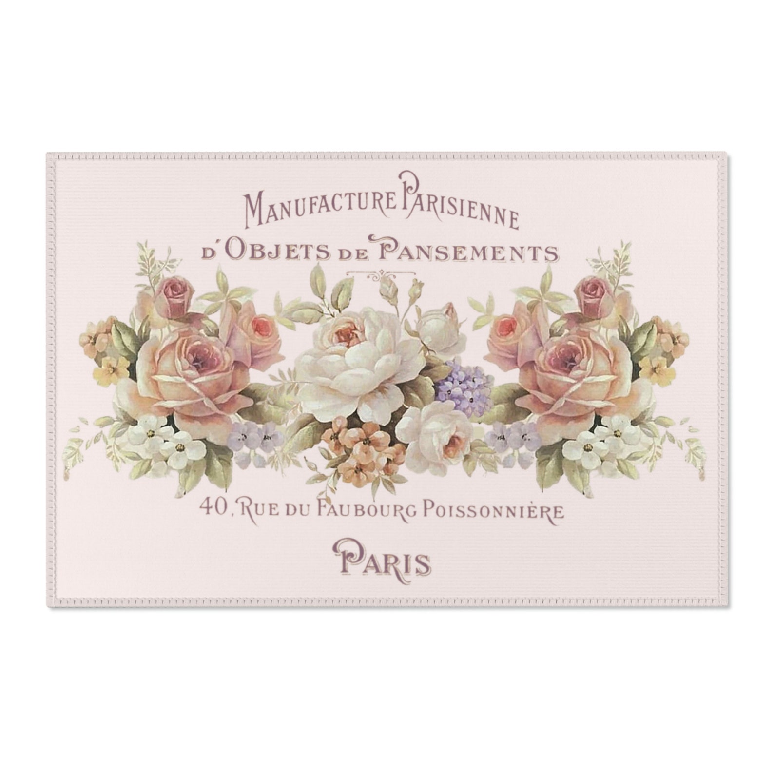 Area Rugs Shabby Chic Area Rug Area Rug With Roses Shabby Etsy