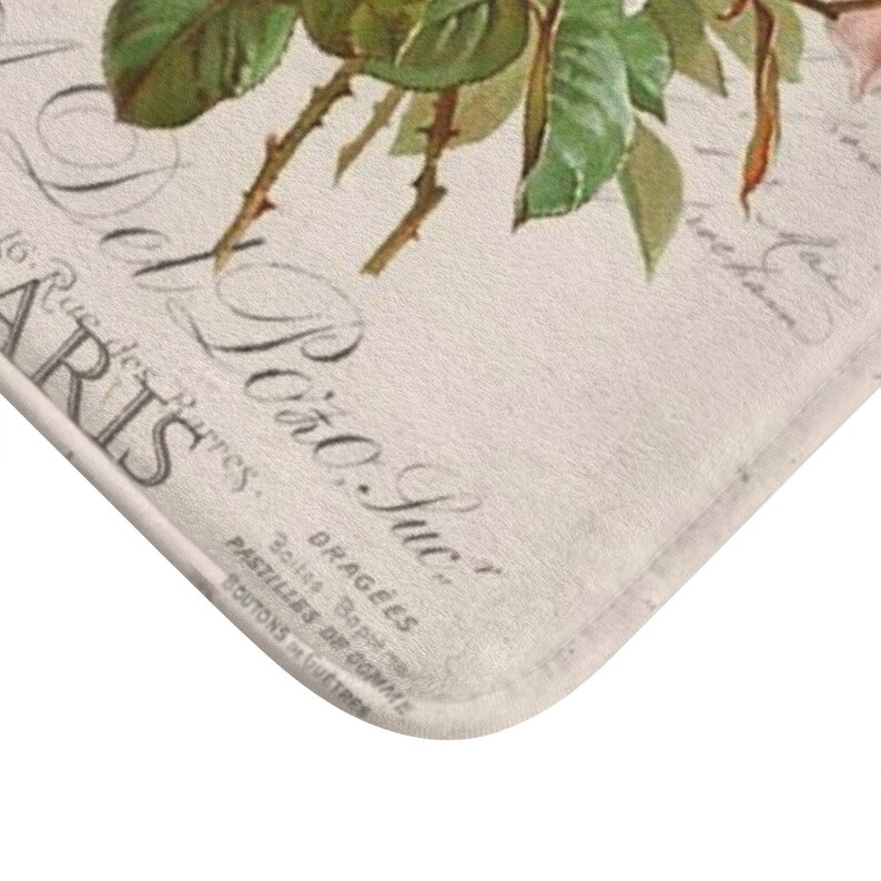 Bath Mat Shabby chic Bath Mat bath mat with rose Shabby Etsy