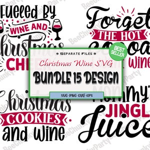 Paquete de svg de vino de Navidad, Vino de Navidad svg, creer svg, archivo de corte de Navidad, escena de Navidad svg, vino divertido Navidad svg, archivo de corte