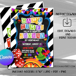 Invito alla serata di gioco, Invito al gioco, Invito al compleanno del gioco, Invito alla festa del gioco, Festa di compleanno del gioco