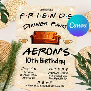Editable Friends Invitation Template, Friends Birthday Party, Digital Kids Party Invite, Invitation Template