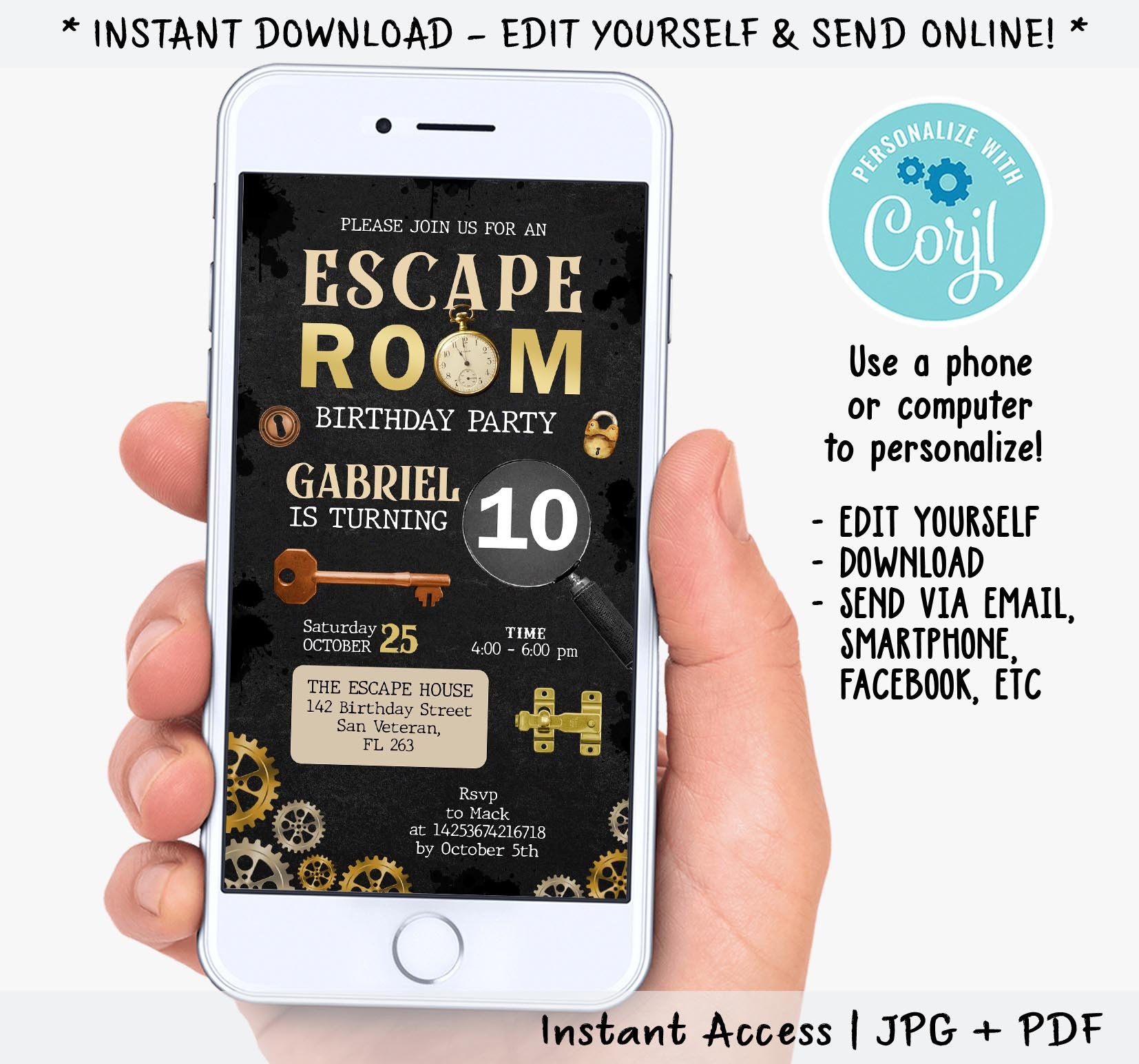 Escape Room Birthday Party Invitation Escape Room Invitation Etsy Australia