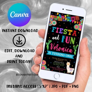 Fiesta Invitation, first fiesta invite, fiesta birthday invitation, mexican fiesta theme, kids fiesta party, Mobile Invitation