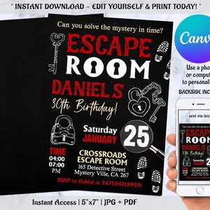 Escape Room Einladung Geburtstag, Mädchen entkommen Mystery Einladung, Escape Invite, Escape Room Einladung, Mystery Geburtstagseinladung