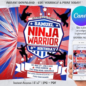 Editable Birthday Invitation, Birthday Party Invitation, Party Invitation, Instant Download, Editable With CANVA
