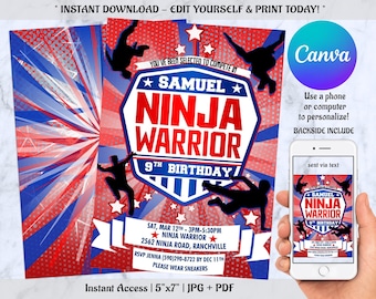 Editable Birthday Invitation, Birthday Party Invitation, Party Invitation, Instant Download, Editable With CANVA