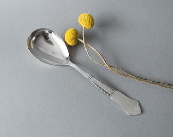 Serving spoon Hammered Scandinavian vintage