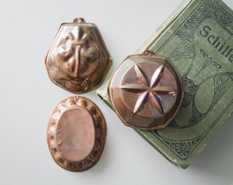 Small copper mold Antique Wall hanging Food photo prop Swedish