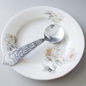 Tea caddy spoon Norway Souvenir Traditional Folk live Silver plated Food photo prop