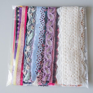 Handtas met kant en lint Decoratief pakket 15yd 13 m Junkjournal Scrapbookingvoorraad