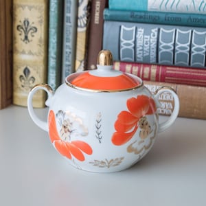 Sugar bowl Hand painted Floral Baranivka porcelain