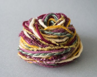 Paquete de hilo para arte, mezcla de morado, amarillo y verde. Hilo para proyectos pequeños. Conjunto de inspiración.