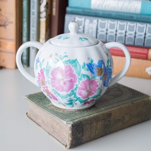 Sugar bowl LFZ porcelain Floral Butterflies