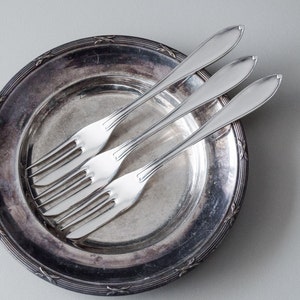 Taartvorkjes Verzilverd Klassiek Elegant Zweeds vintage Set van 3"