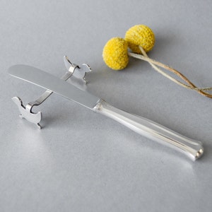 Children&#39;s butter knife Knife rest Kids cutlery Silver plated Swedish vintage