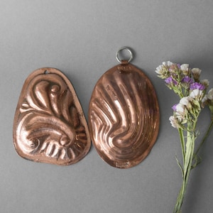 Small copper molds Twisted pattern Shabby chic wall decor