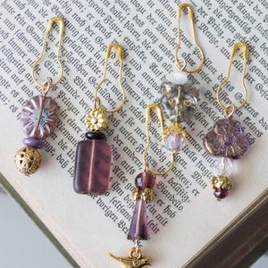 Fancy charms Junk journal dangles Set of 5 Classy Planner decor Accessories Czech glass