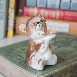 Bear cub figurine LFZ porcelain Rustic Animal decor Display