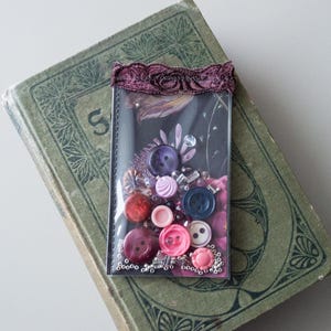 Shaker tag Junk journal Ephemera Floral Moody maximalism vibe Embellishment Accessory Mixed media tag OOAK