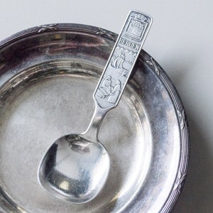 Tea caddy spoon Bergen Norway Souvenir Silver plated Ship Fisher