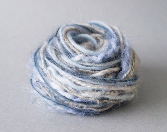 Fiber art bundle Blue Beige mix Inspiration set Small project yarn
