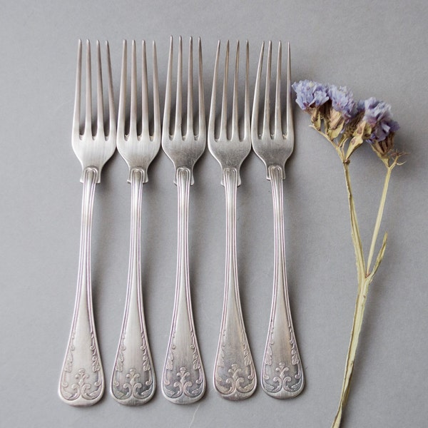 Shabby cake forks Silver plated Swedish vintage For crafts Stamping