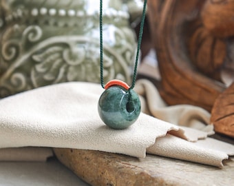 Natural Type A Jadeite Jade Bead adjustable necklace. Traditional Chinese art/Ready to ship/style2610