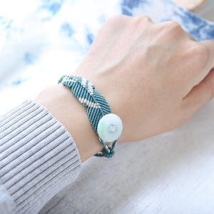 Natural Type A Burma Jadeite Feather Shape Knotted Bracelet #2981