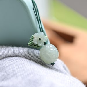 Natural Type A Burma Jadeite Jade Monkey hanging bag charm/Mobile phone charm/Ready to ship/style3187