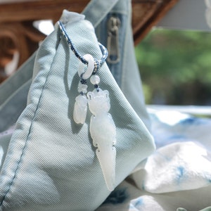 Natural Type A Burma Jadeite Jade Sword shape and Cicada Bag charms/Ready to ship/style3036