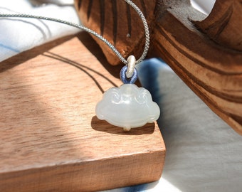 Natural Type A Jadeite Jade Ruyi Small size pendant 18” Short necklace. Traditional Chinese art/Ready to ship/style2851