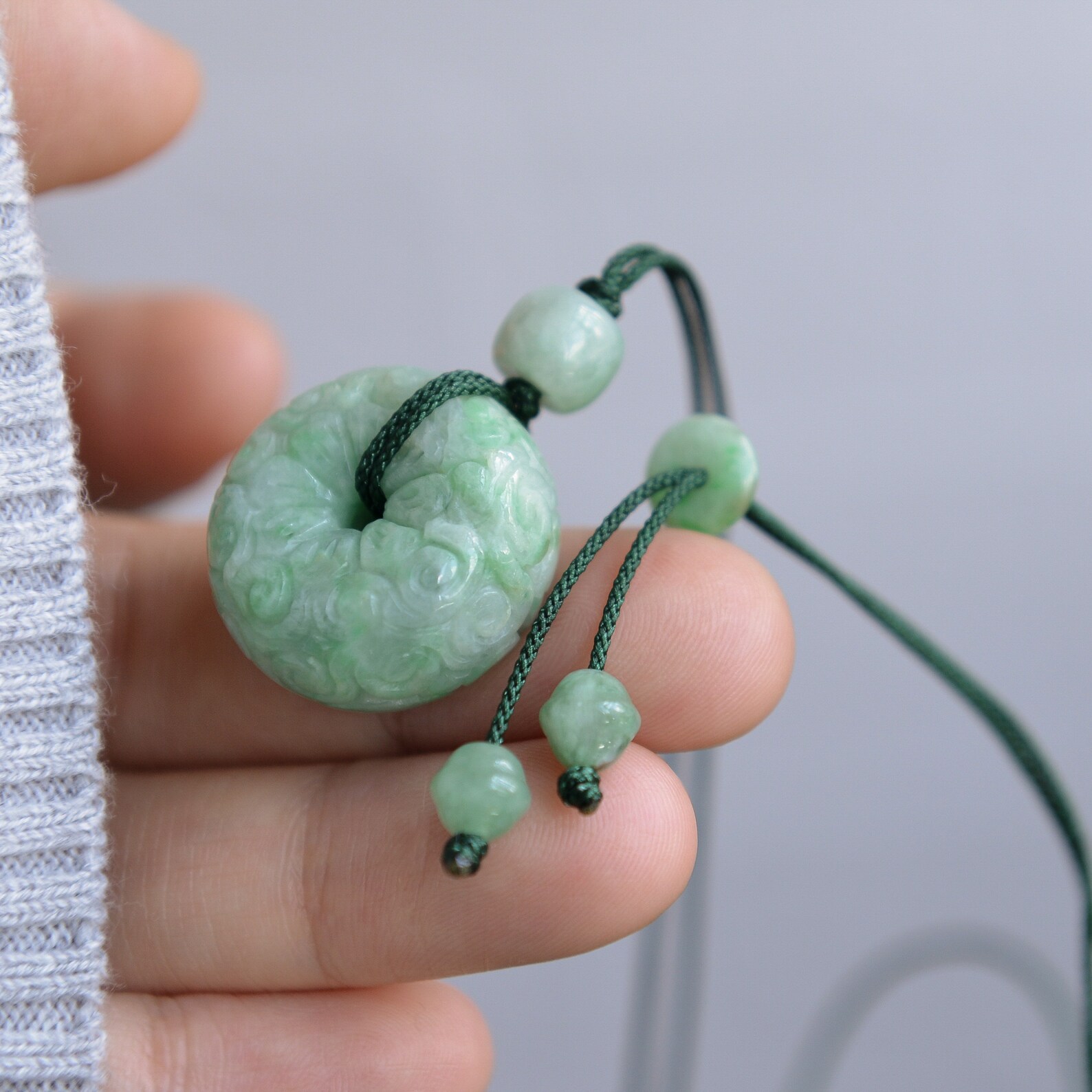 Natural Type A Jadeite Jade Circle pendant adjustable | Etsy