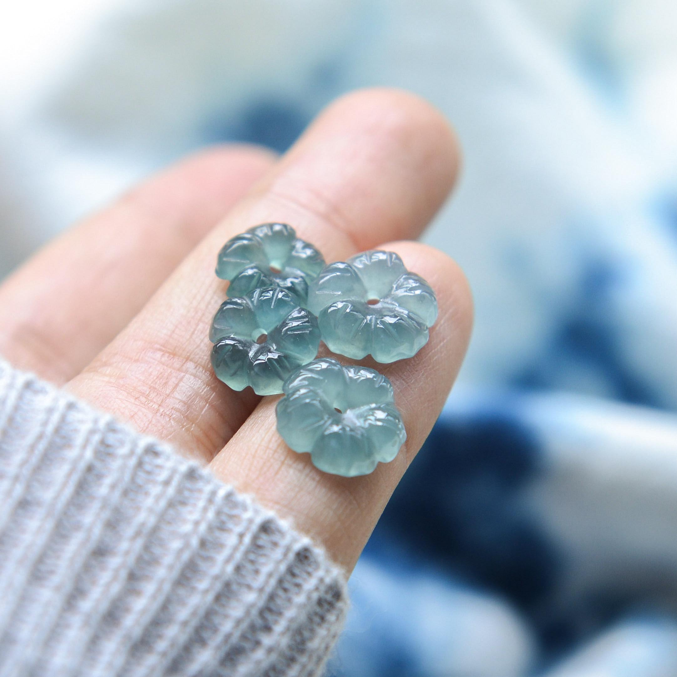 Natural Type A Guatemala Jadeite Jade Small Flower S999