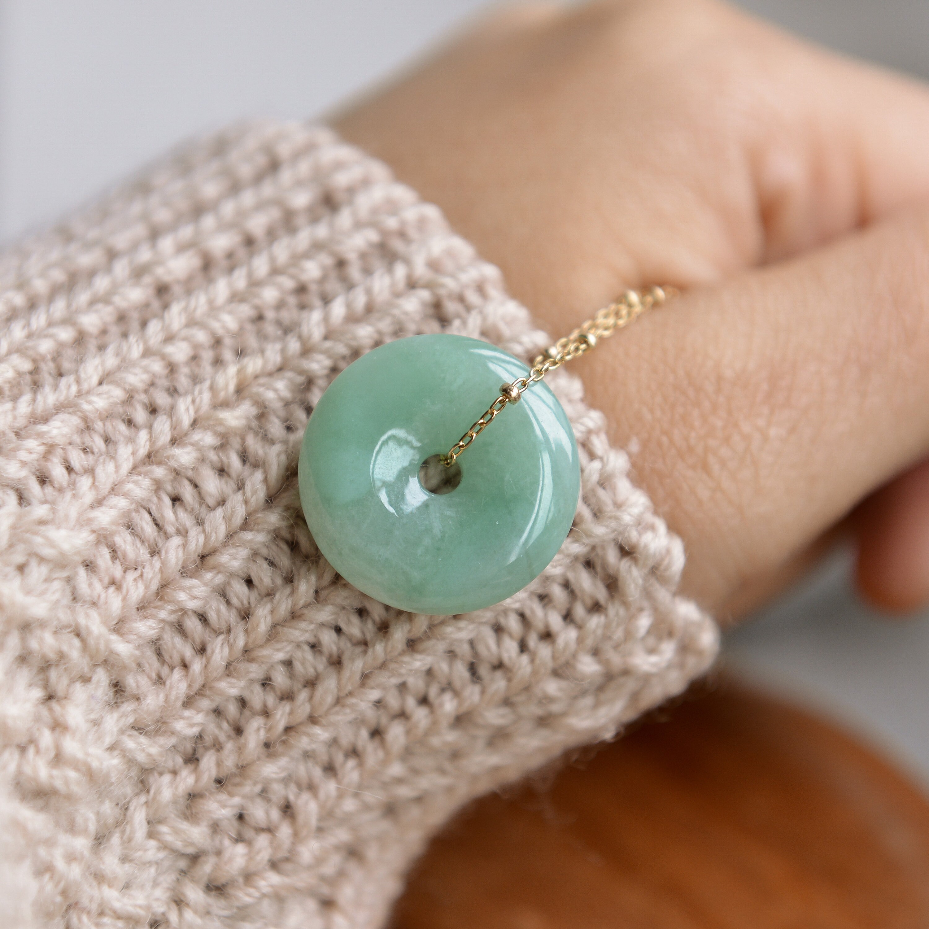 Natural Type A Jadeite Jade Circle pendant Chain Not | Etsy