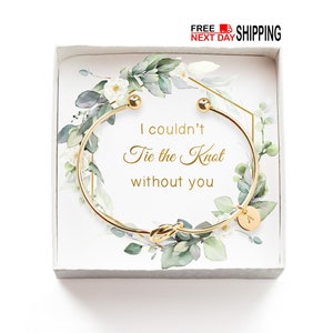 Tie the Knot Bracelet for Bridal Party, Gift for Bridesmaid Proposal, I can't tie the knot without you, Maid of Honor Gift Box