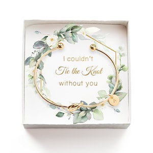 Tie the Knot Bracelet for Bridal Party, Gift for Bridesmaid Proposal, I can't tie the knot without you, Maid of Honor Gift Box