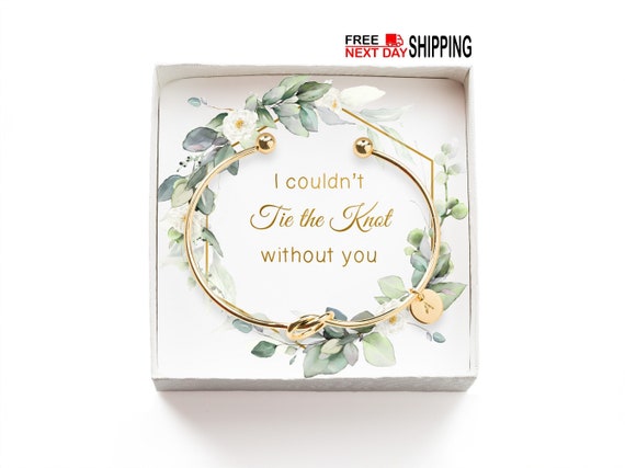 Tie the Knot Bracelet for Bridal Party, Bridesmaid Gifts for Bridesmaid Proposal, I couldnt tie the knot without you, Maid of Honor Gift Box