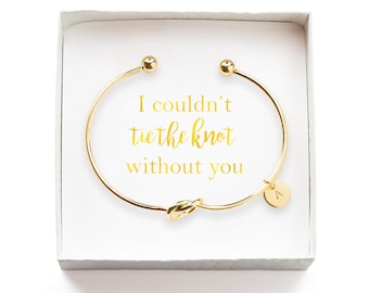 Bridesmaid Proposal Box, Personalized Bridesmaid Gift, Will you be my Bridesmaid Jewelry, Initial Tie the knot Bracelet, Maid of Honor Gift