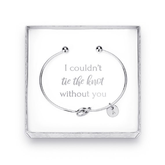 Personalized Initial Bridesmaid Proposal Gift, Bridesmaid Gift, Will you be my Bridesmaid Jewelry, Tie the knot bracelet, Maid of Honor Gift