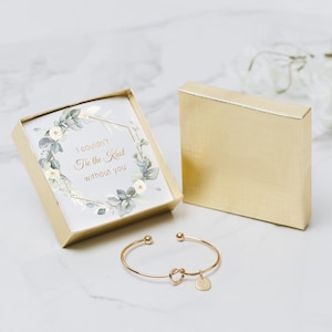 Pulsera "Ata el nudo" para la fiesta nupcial, regalos de dama de honor para la propuesta de dama de honor, no podría casarme sin ti, caja de regalo para la dama de honor imagen 2